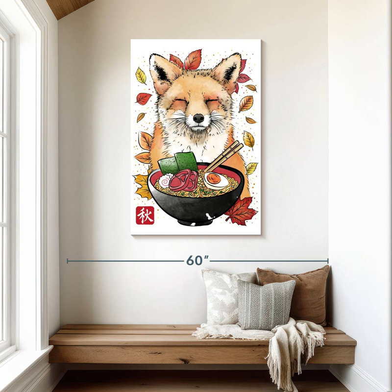 Brampt Fox Leaves And Ramen, 45" H x 30" W