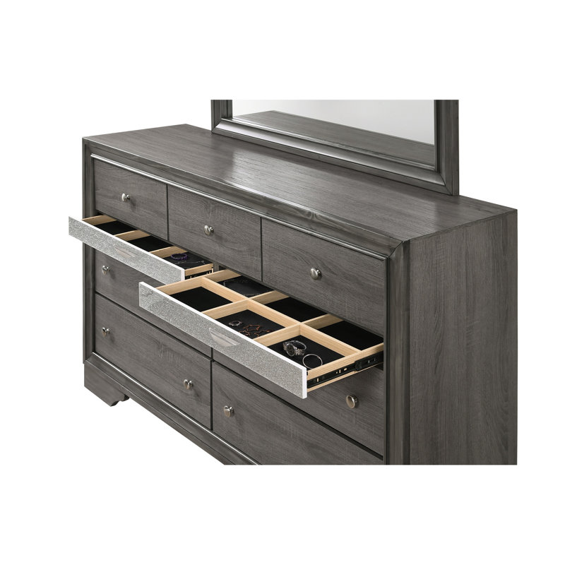Commode 7 tiroirs Matrix, Gris