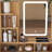 Vanity Table With LED-Illuminated Mirror, Power Outlet, Hairdryer Holder & Stool – Compact Dressing Desk For Small Bedrooms