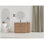 Meuble-lavabo autoportant de 52 po avec lavabo en céramique blanche et 1 petite armoire de rangement, porte à fermeture en douceur, chêne d'imitation, emballage KD, contreplaqué