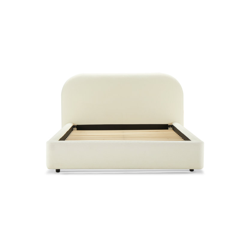 Arden Upholstered Bed in Beige, Queen