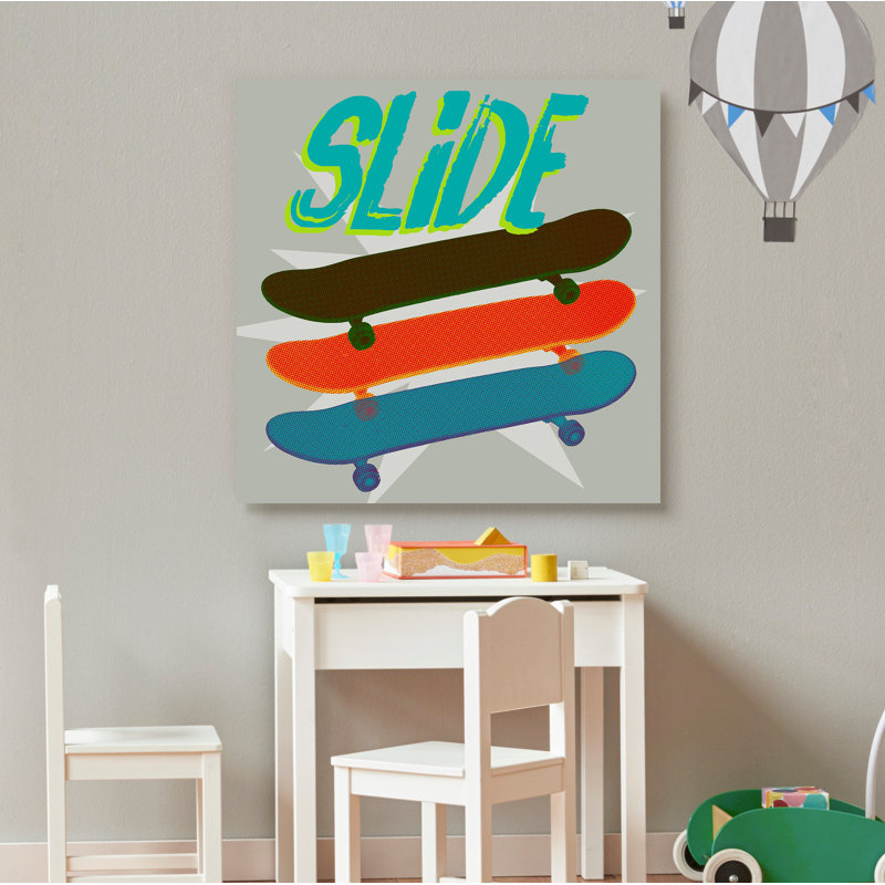 Art sur toile sk8r ii Sieber, Cadre flottant noir, H 30 po x l 30 po x P 1,75 po