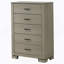 Commode avec cinq tiroirs de rangement, commode verticale en bois pour chambre à coucher