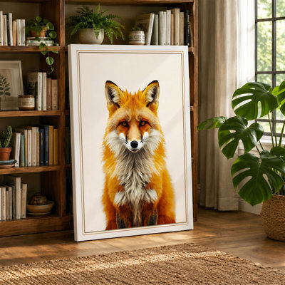 Fox Portrait Boho 1 Piece Wrapped Canvas Wall Art