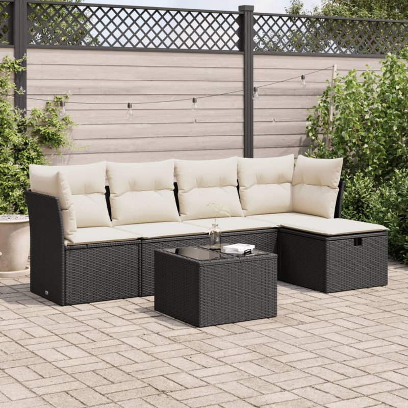 Vidaxl Garden Sofa Set Black