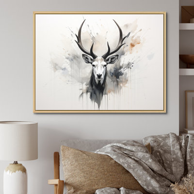 Minimalisme noir et blanc antilope bouquetin II - antilope Wall Decor_106407