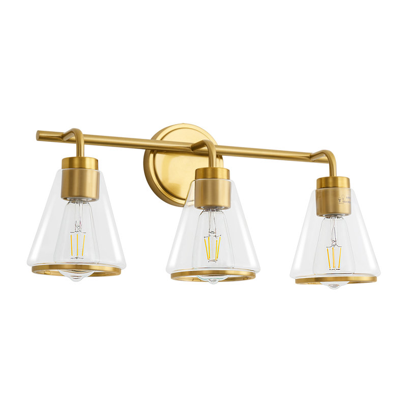 Luminaire de meuble-lavabo à intensité variable 3 lumières Modern Aniwa, Doré, 3