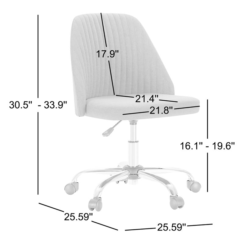 Ahliana Task Chair Office Desk Chair Make Up Chair With Wheels(Set Of 2), Yellow