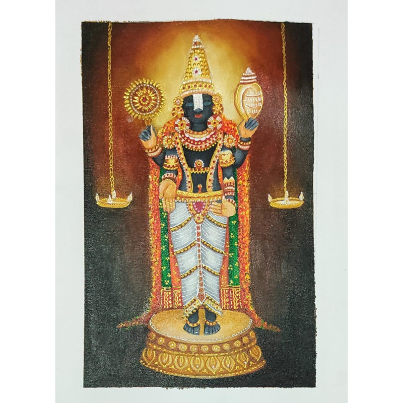 Le Tirupati Balajiâ | Acrylique sur toile | Par Suhita Banerjee