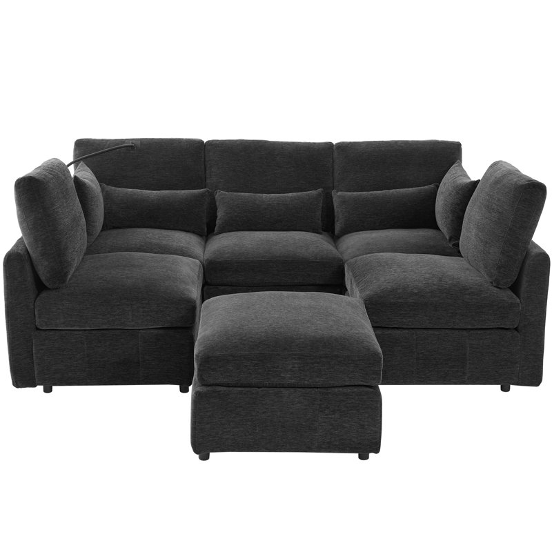 Canapé modulaire Modern, Chenille noir