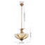 Lustre en faux bois de cerf, luminaire suspendu en verre réglable