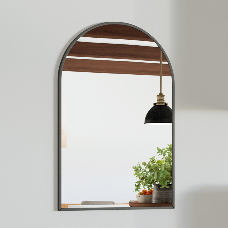 Maeve Arch Mirror, 30" x 20", Matte Black