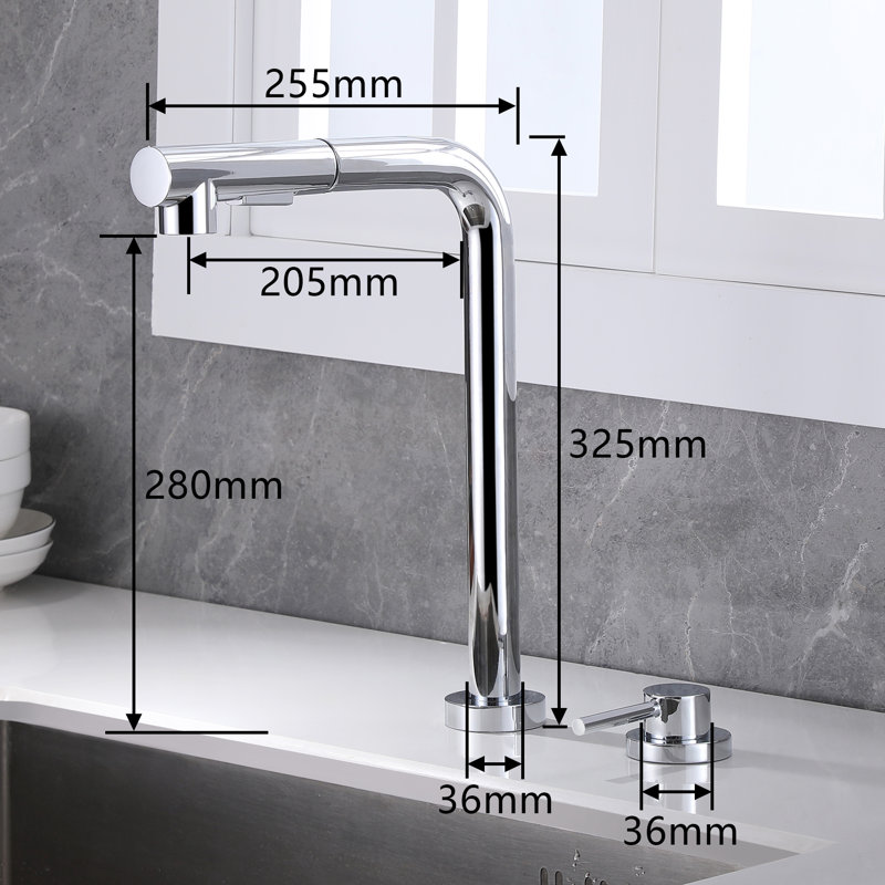 Belfry Kitchen Whitehaven Pull Out Kitchen Faucet, Chrome