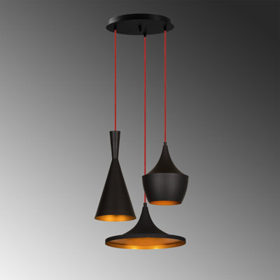 Luminaire suspendu géométrique à 3 lumières Linda