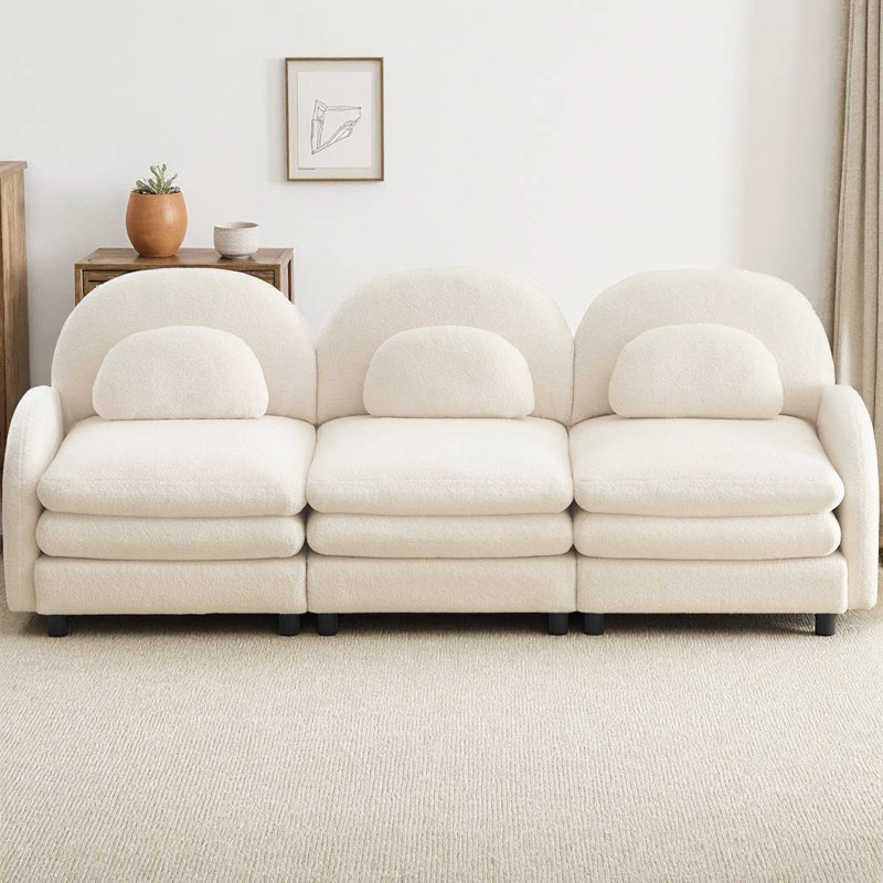 Canapé 3 places Teddy, Blanc beige