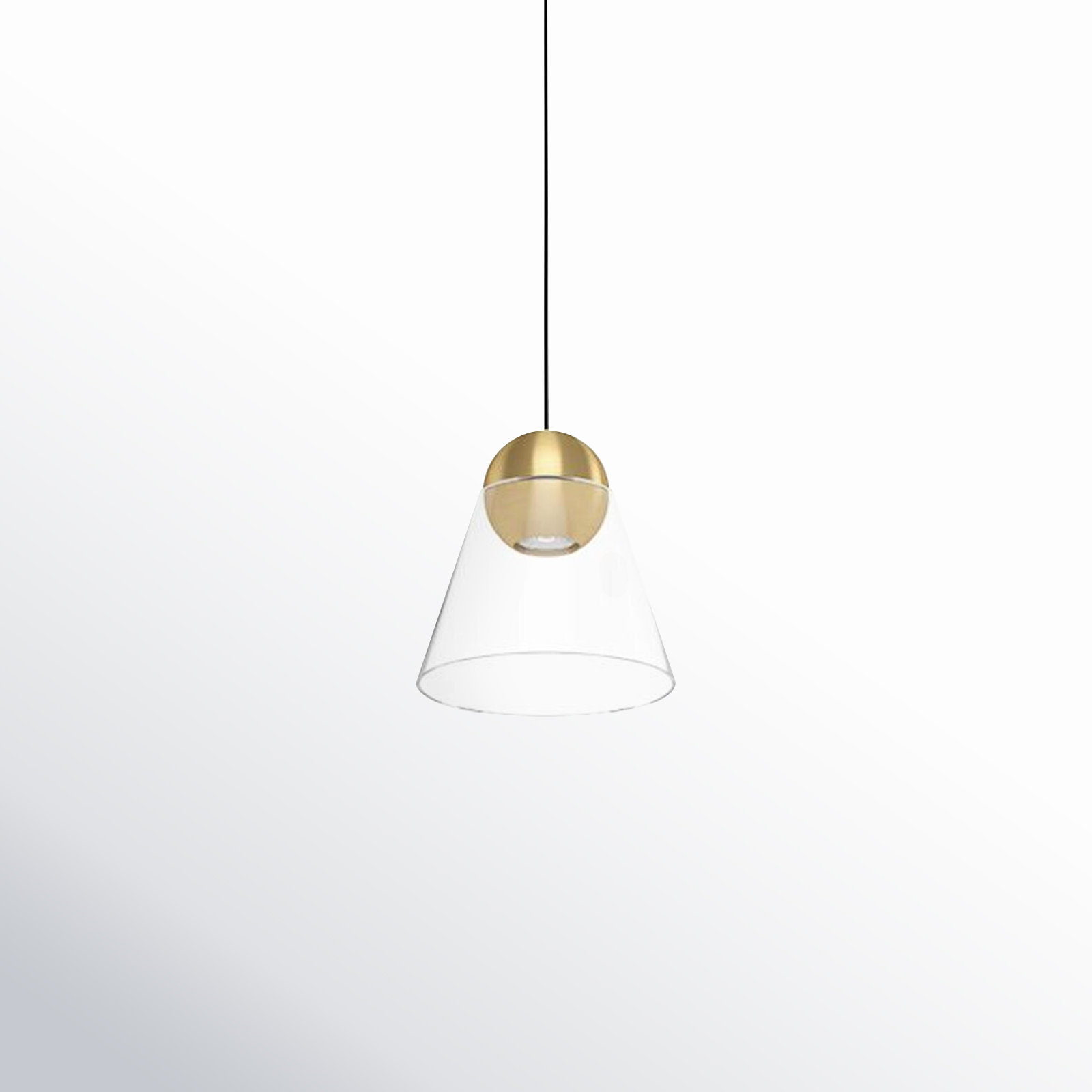 Jeffery Dimmable Single Light Pendant, Brushed Brass