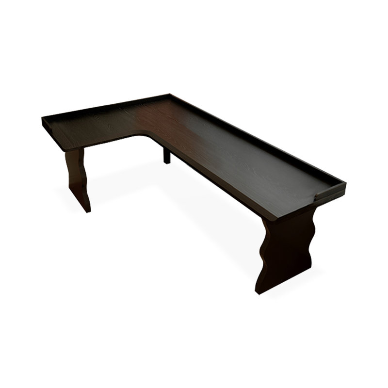 Bureau en bois massif en forme de L, Retour à gauche, H 29,53 po x l 70,87 po x P 39,37 po