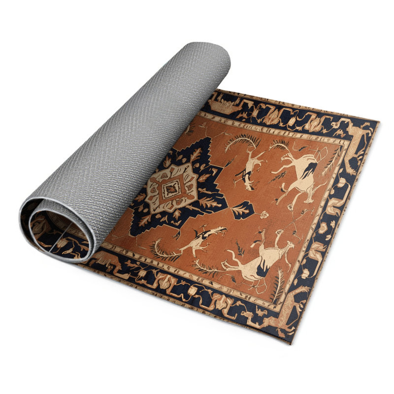 Tapis d'intérieur et d'extérieur brun Persian, Rectangle 5 pi x 7 pi