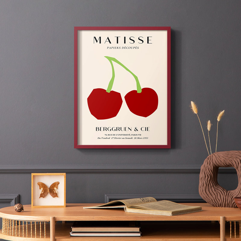 Matisse CLI Framed Print - Solid Wood, 10" H x 8" W, Red