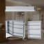 Armoire à pharmacie avec miroir DEL, éclairage antibuée avant et arrière, cadre en aluminium, montage encastré ou en saillie.-274118648