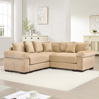 Canapé modulaire surdimensionné surdimensionné en nuage, canapé modulaire convertible avec accoudoirs très larges à assise profonde, 10 coussins décoratifs en velours côtelé de qualité supérieure, conception ergonomique, assemblage facile, pour les salons
