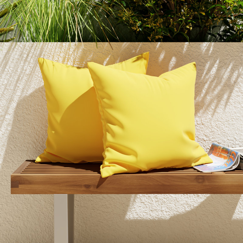 Ashish Outdoor Sunbrella Rectangular Pillow Cover & Insert, Carré de 20 po, Sunbrella - toile tournesol