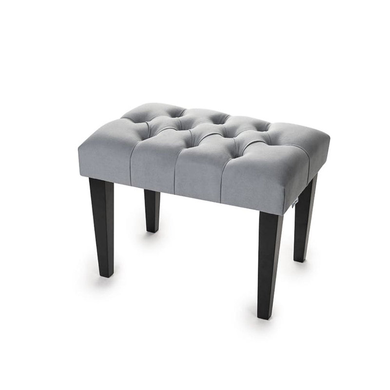 100% Polyester Upholstered Bench, Grey/Black, H45 x W100 x D30cm