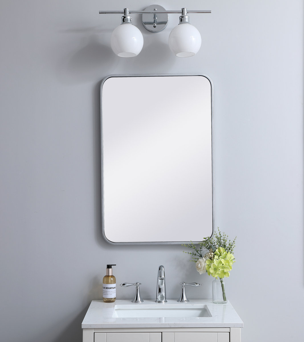 Sabine Accent Mirror, Silver, 30" x 20"