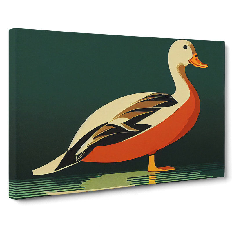 Art Deco Duck - Wrapped Canvas, 35cm H x 50cm W x 3cm D