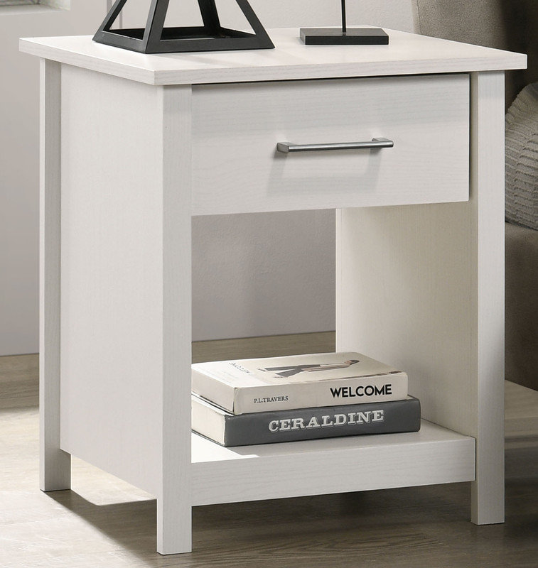 Table de chevet blanche à 1 tiroir de 20 po de largeur | Idée cadeau, Blanc