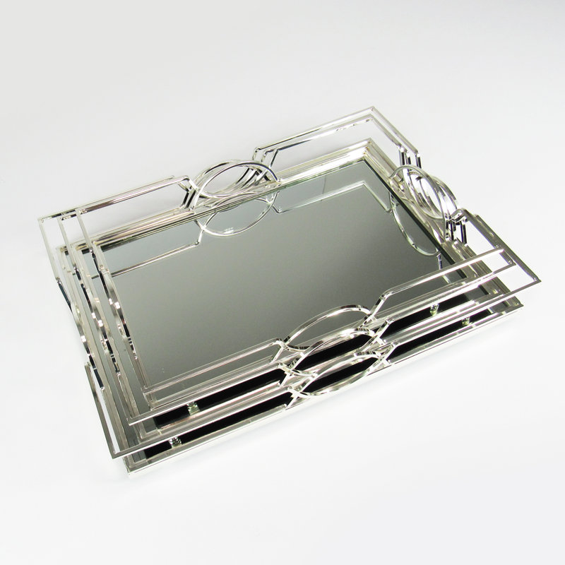 Plateau de coiffeuse Palmer, H 2,75 po x l 10,25 po x L 15 po, Argent