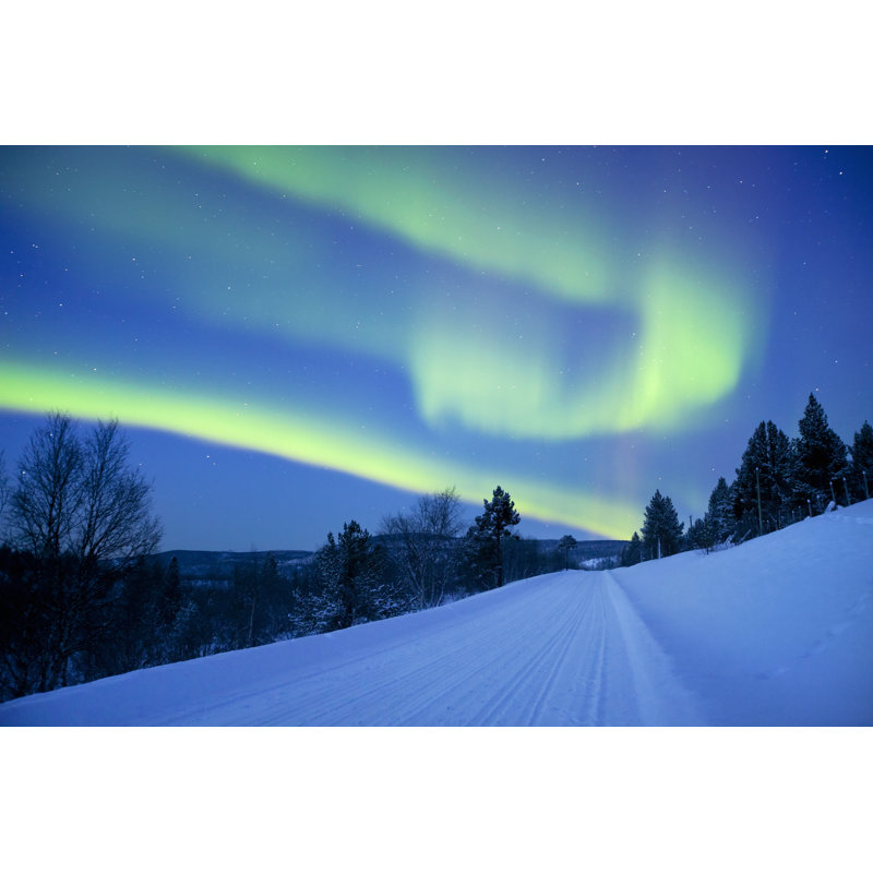Aurora Borealis Landscape 1 Piece Wrapped Canvas Wall Art, 81cm H x 122cm W