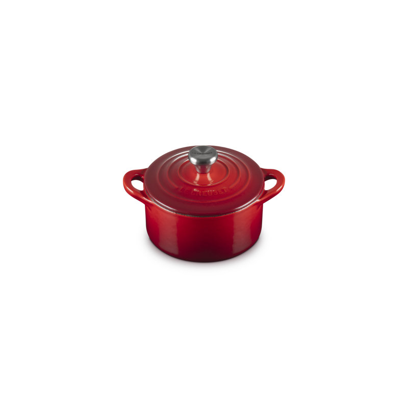 Le Creuset Enameled Cast Iron Round Mini Cocotte with Lid, Cerise