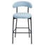 Tabouret de bar bleu à hauteur de comptoir 26 po avec tissu Teddy