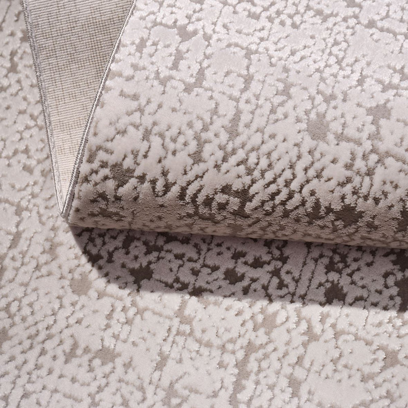 Tapis beige moderne lavable à la machine, Rectangle de 2 pi 7 po x 5 pi