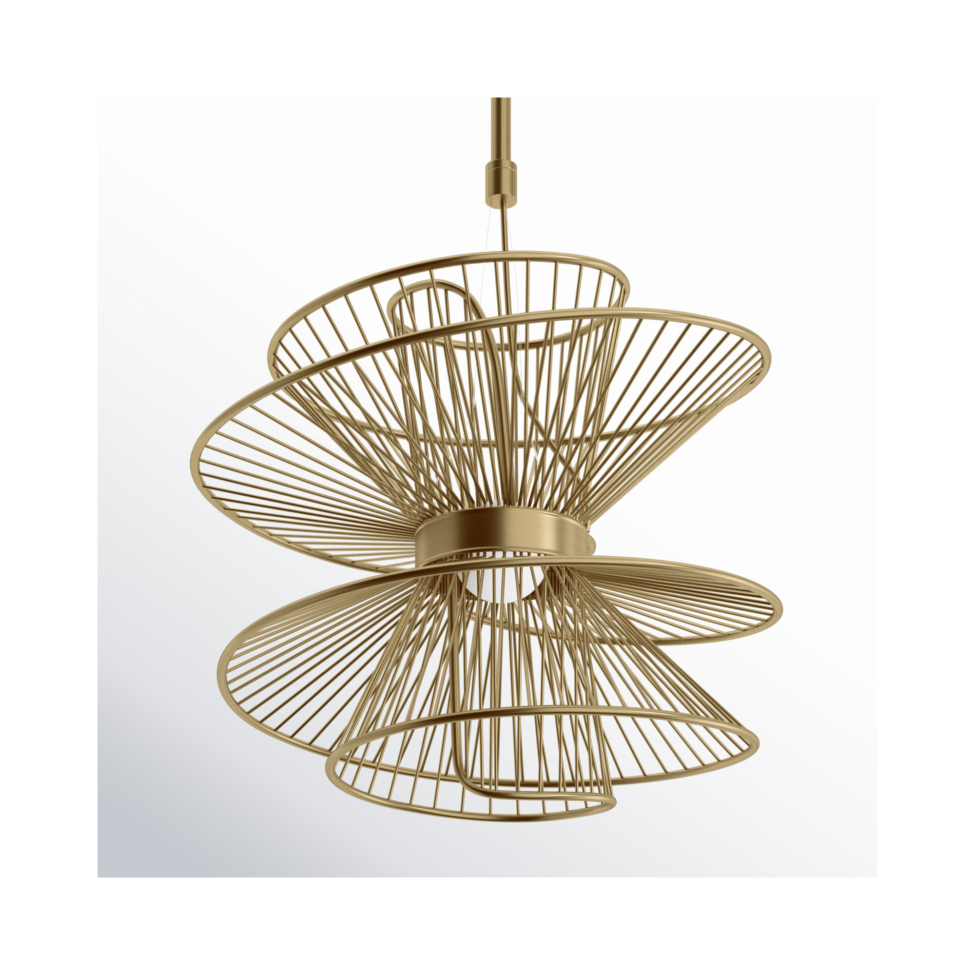 Kemi 2 Light LED Pendant, 19.75" H x 20" W x 20" D, Natural Aged Brass