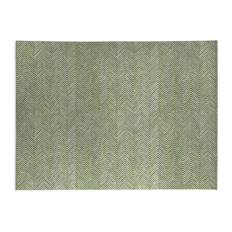 Tapis de cuisine à profil bas Chevron Groove, Rectangulaire 4 pi x 6 pi, Vert olive