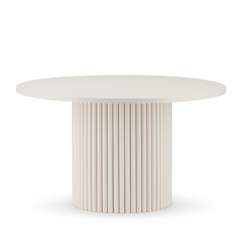 Drum Coffee Table, Cream, 35cm H x 59cm L x 59cm W