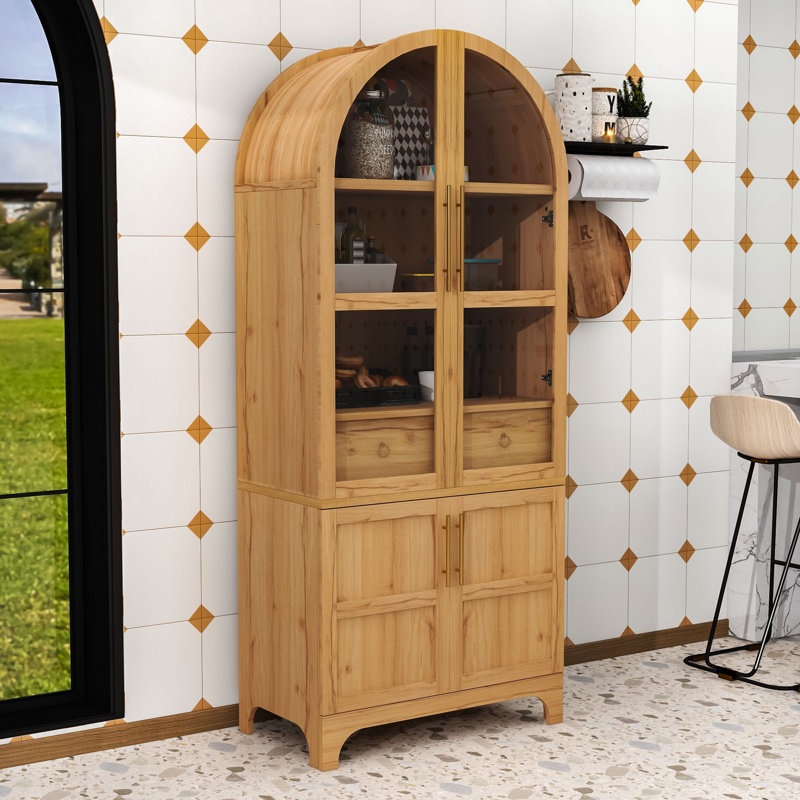 Arched Pantry Cabinet with Adjustable Shelves and Drawer