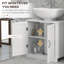Meuble-lavabo de salle de bain, meuble-lavabo piédestal avec tablette réglable, blanc