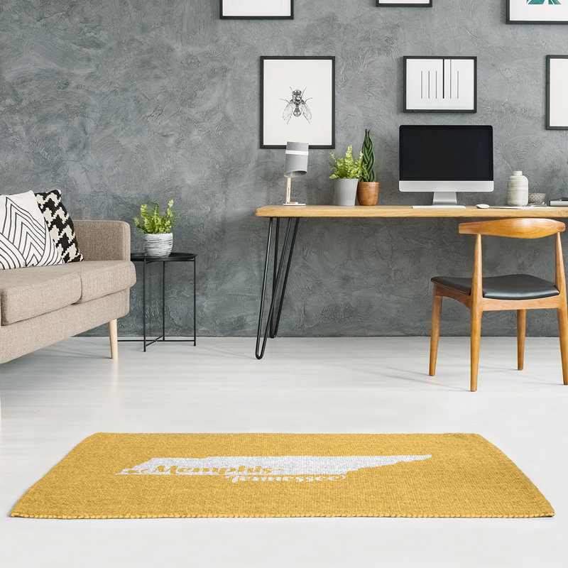 Tapis jaune tennessee Memphis, Rectangle 3 pi x 5 pi