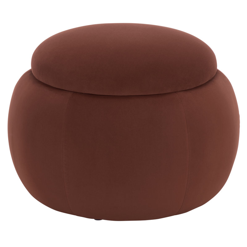 Siara Round Storage Ottoman, Rust