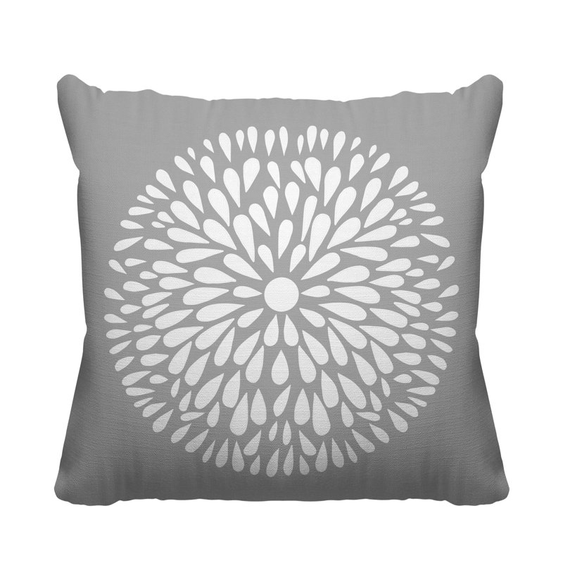 Coussin Pheobe, 17 po x 17 po, Gris, Carré