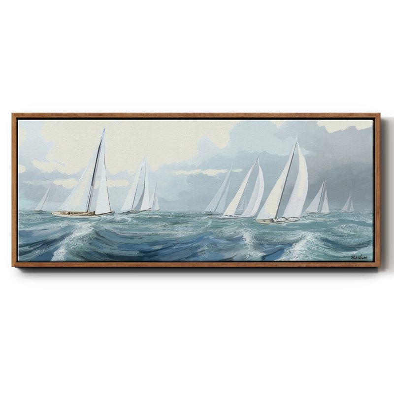Sail Ho- Framed Canvas, 20" H x 50" W