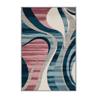 Tapis gris aquarelle lavable à la machine