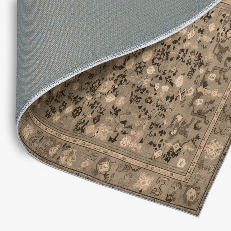 French Gray Indoor and Outdoor Area Rug, Rectangle 2' x 3'