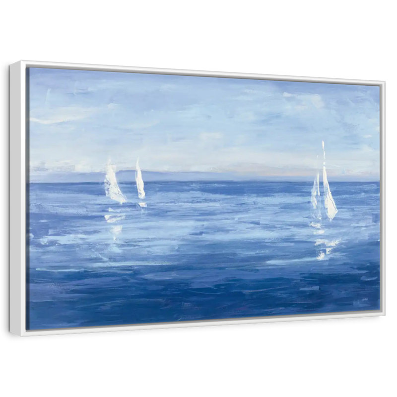 Voile ouverte, Cadre flottant blanc, 13 po x 9 po