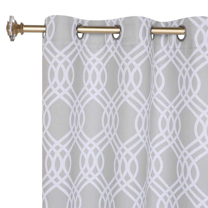 Scotia 100% Polyester Light Filtering - Room Darkening Curtain Pair, 42" W x 108" L, Chrome