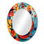 Orange géométrique bleue Unleashed IV - formes abstraites, miroir mural, miroir orange, impression sur métal-121387118-121387813