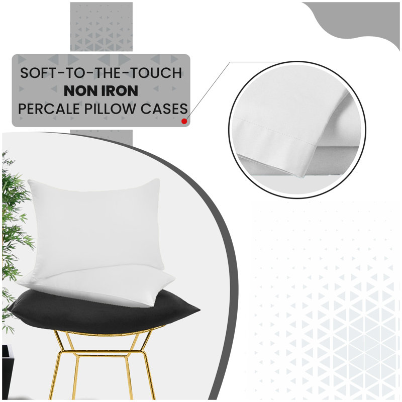 Cotton Blend Pillow Case, White